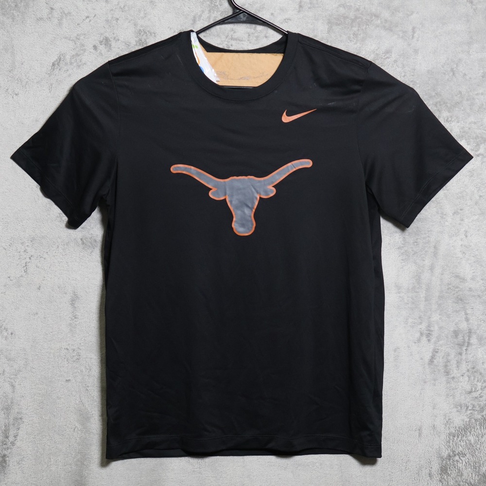 Nike Texas Longhorns T-Shirt Mens Large Black Dri-FIT Short Sleeve Athletic NCAA